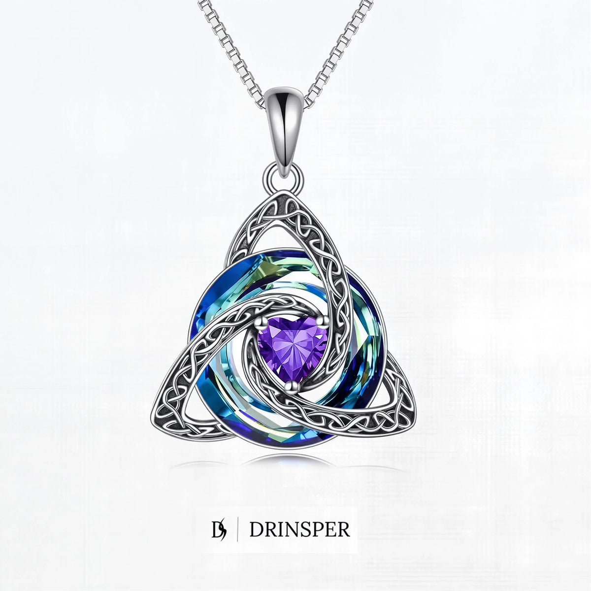 Celtic Birthstone Trinity Necklace A Symbol of Faith, Love & Forever