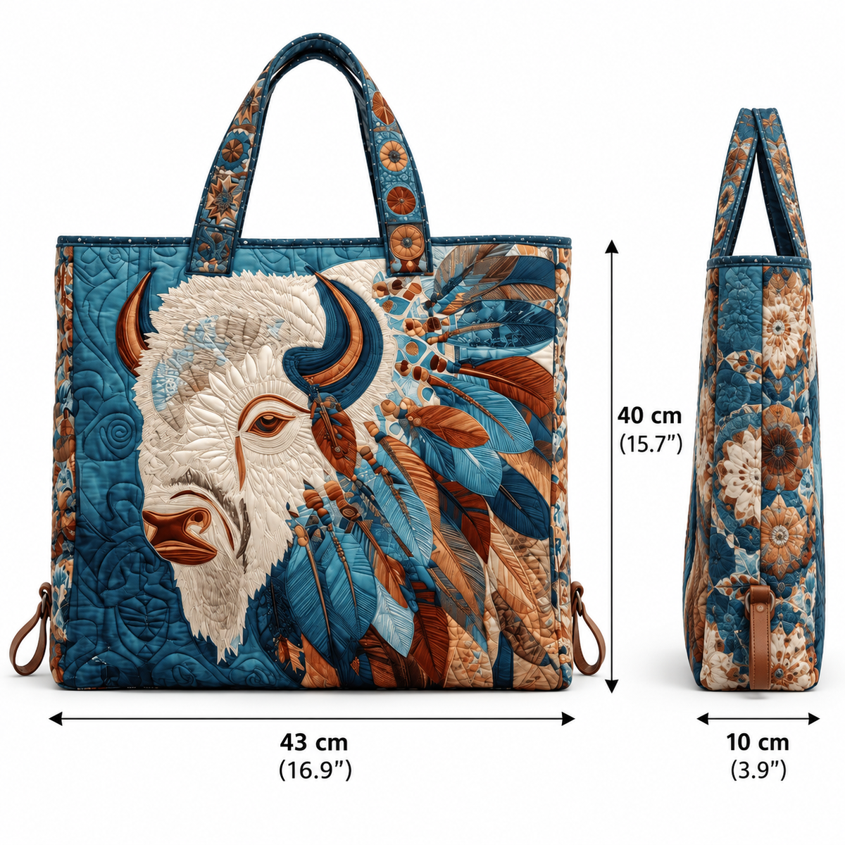 šHandmade Native American Quilted Tote Bag
