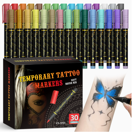 🔥Hot Sale 50% OFF-🌈🎨 Temporary Tattoo Markers Set