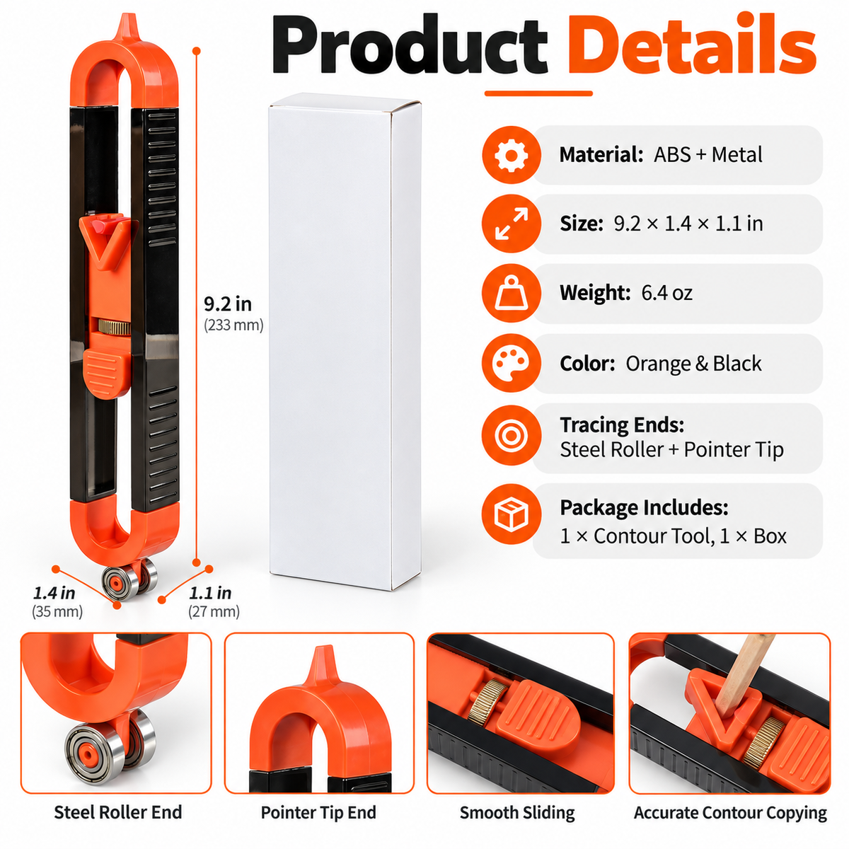 🔥 Limited-time 50% off — Dual-end contour profile duplicator