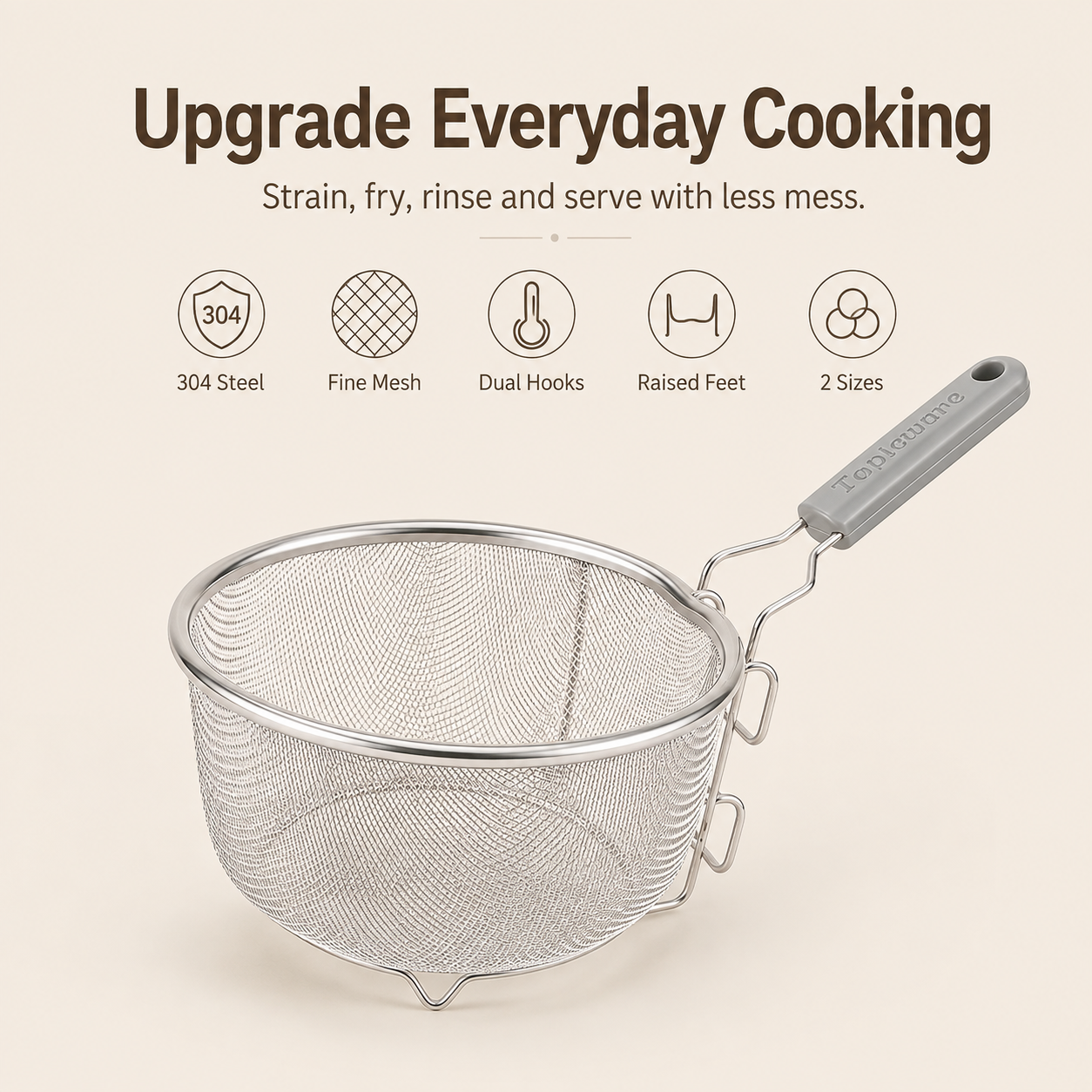 🔥 Limited-time 50% off – 304 stainless steel frying strainer basket