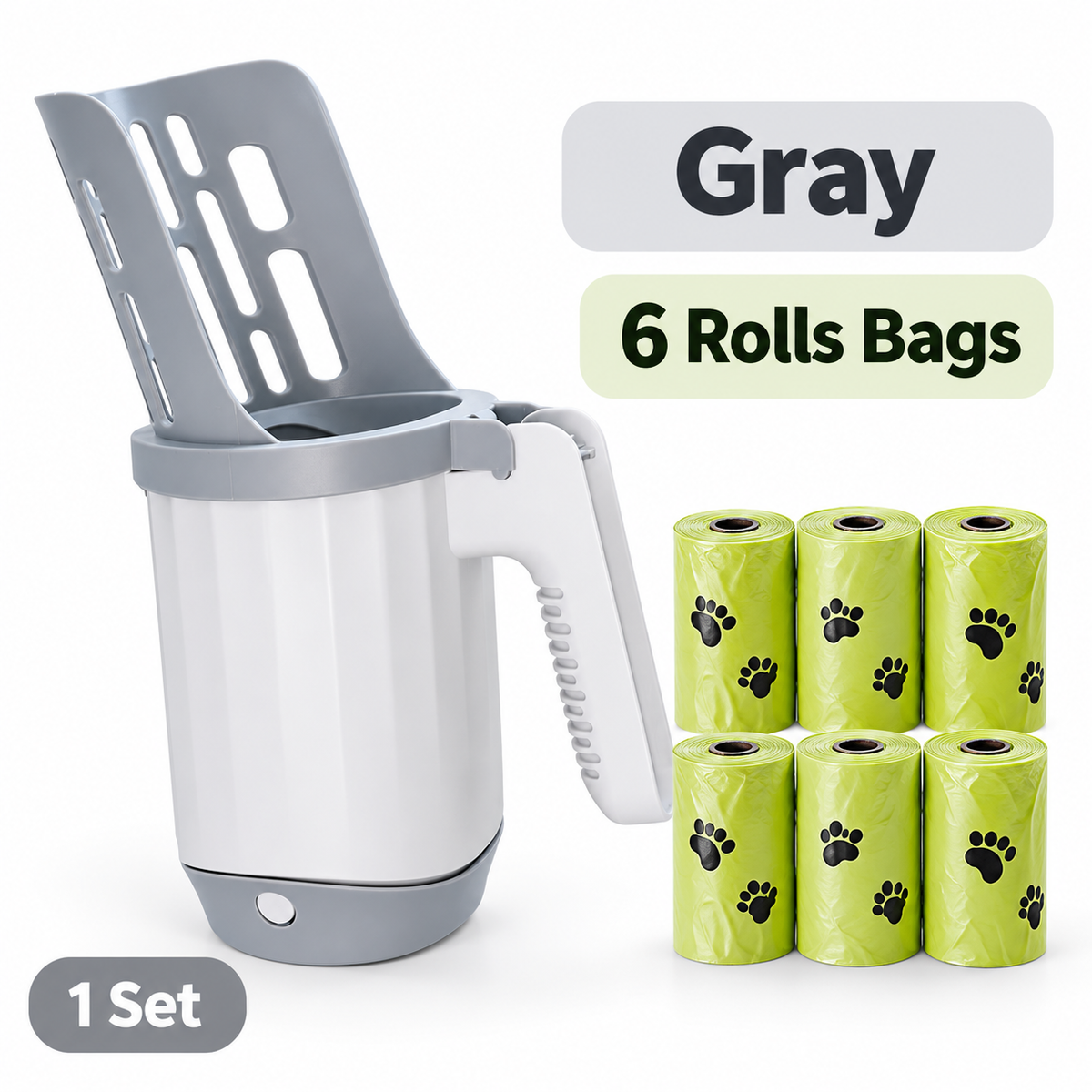 🐱 2-in-1 Cat Litter Scoop with Built-In Waste Bin