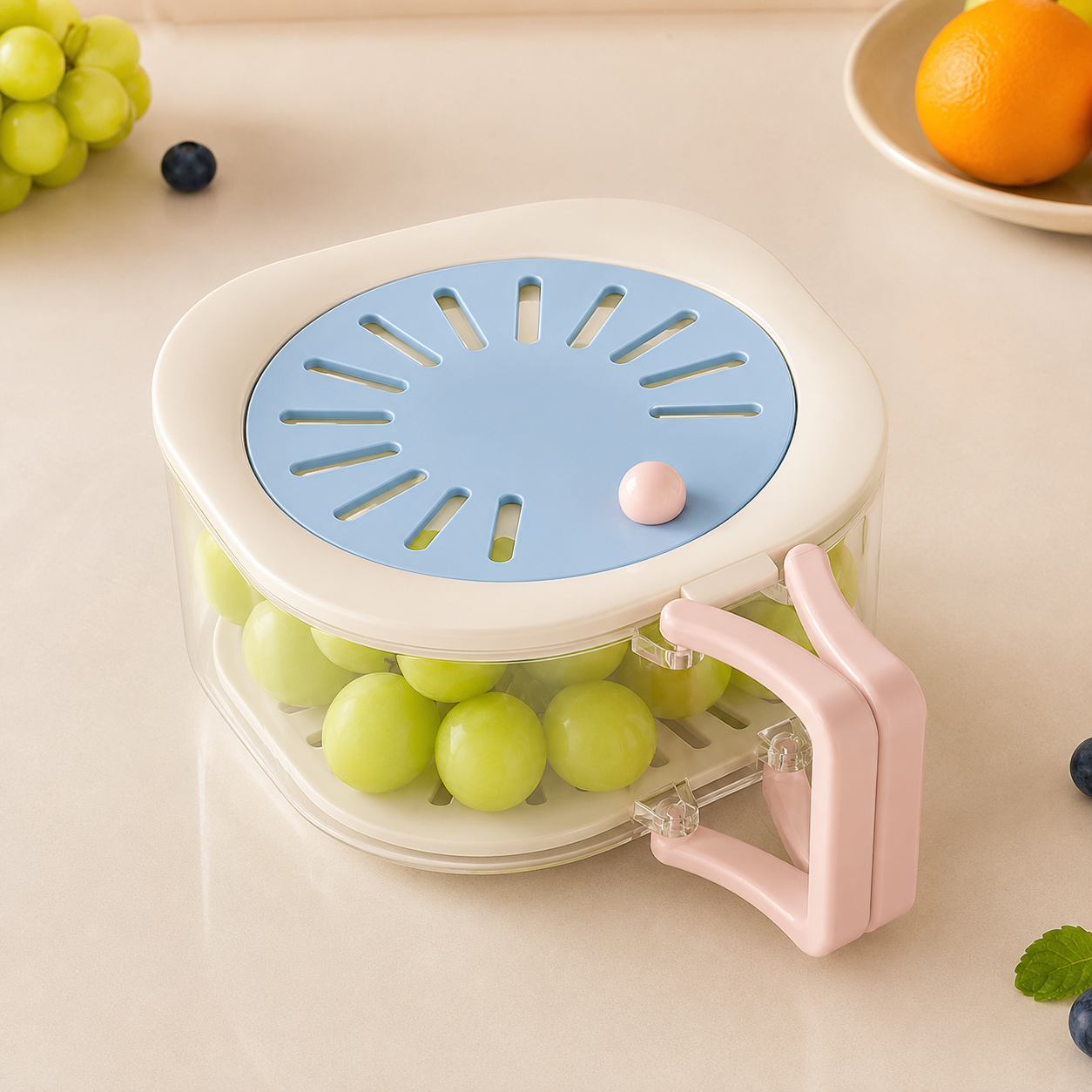 🔥 50% Off Limited Time ——Multi-Function Fruit & Vegetable Wash & Drain Box 🍇 WASH. DRAIN. STORE — ALL IN ONE.