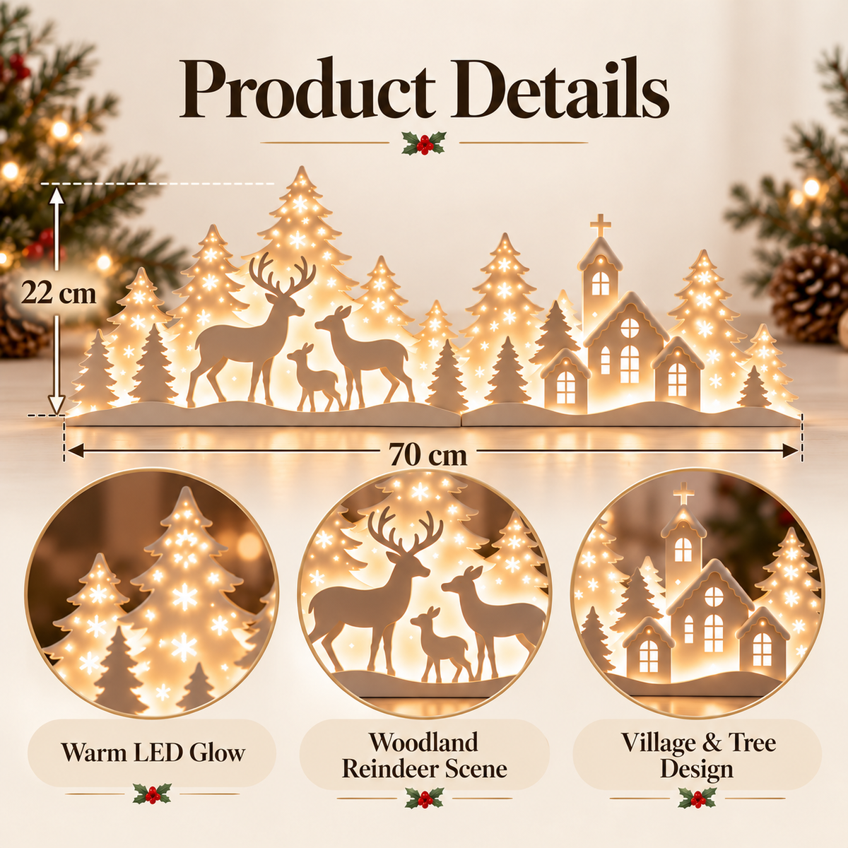 🌲Early Christmas Sale 50% OFF — LED Light-Up Reindeer & Christmas Tree Decoration
