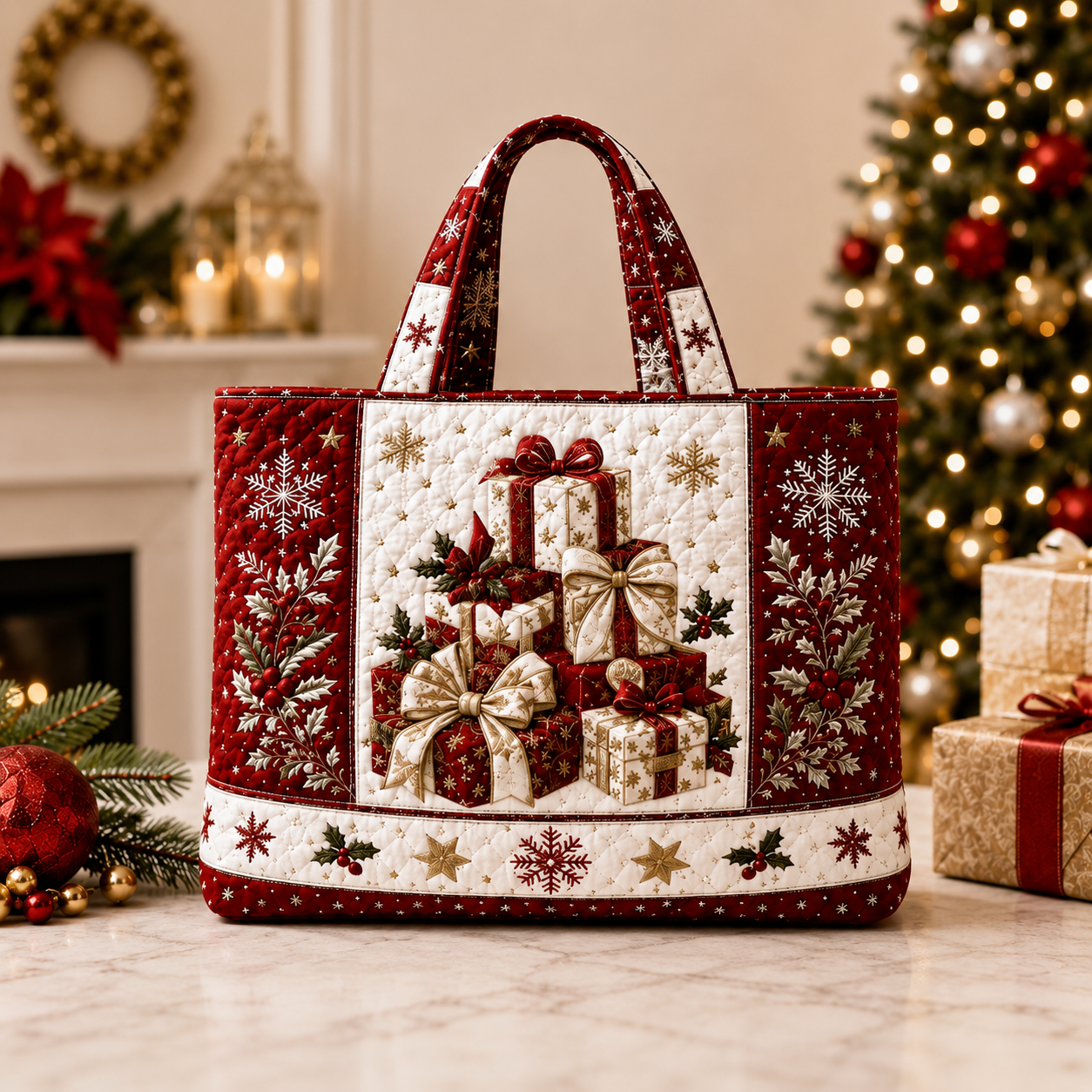 🔥Christmas Sale 49% OFF🎄Christmas Quilted Tote Bag
