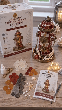 ⏳ Last Day 42% OFF – 🚒 Beginner-Friendly Vintage Firehouse Mosaic Light DIY Kit Collection | Complete Kit with Mosaic Pieces, LED Lights & Step-by-Step Guide Included 💕