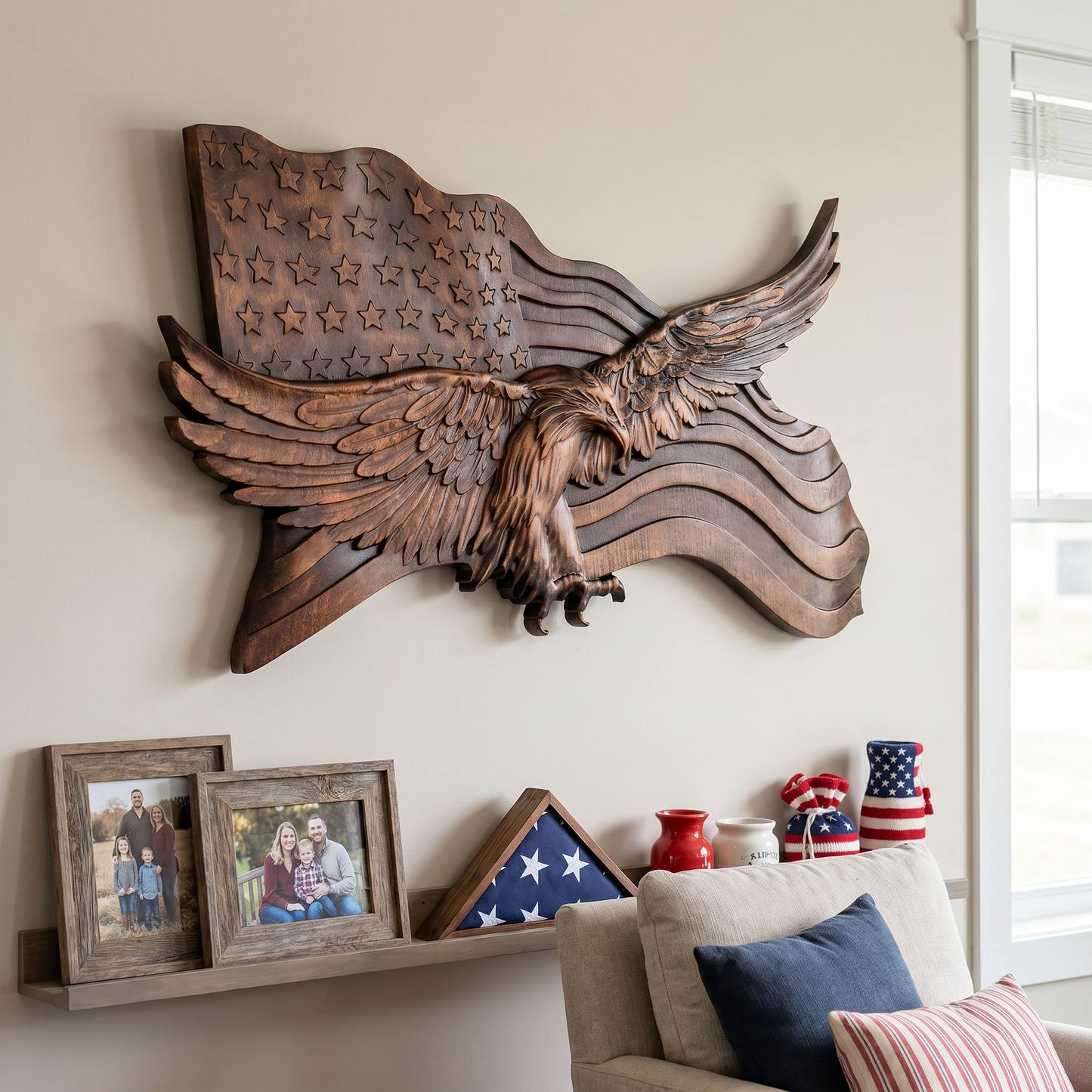 "Wings of Freedom" - Handcarved Wooden Art