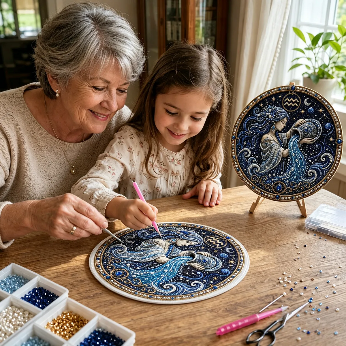 49% OFF – ✨ Premium 3D Pearl 12 Zodiac Signs Art Kit | Luxury Flocked Canvas with Scratch-Resistant Non-Fading Pearl Beads DIY Handmade Astrology Decor ♈🌙💎