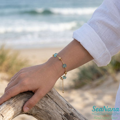 🌊Ocean's Treasure Sea Glass Bracelet