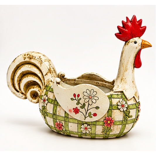 🐓 Rustic Farmhouse Rooster Cutlery Holder