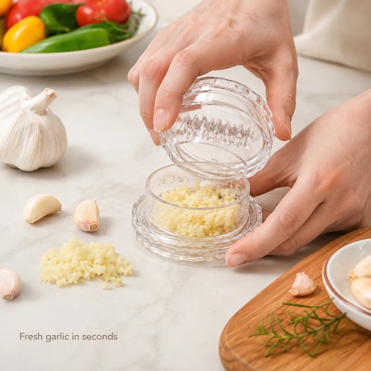 🔥Hot Sale 50% OFF🔥2PCS Clear Manual Garlic Twister and Ginger Mincer Tool