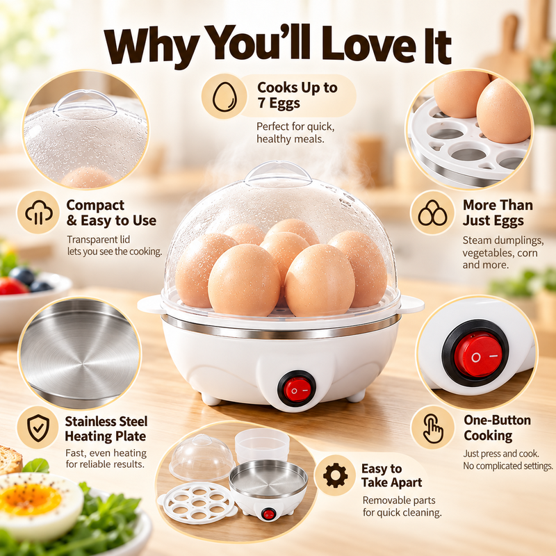 🍳Mini Electric Egg Cooker & Steamer