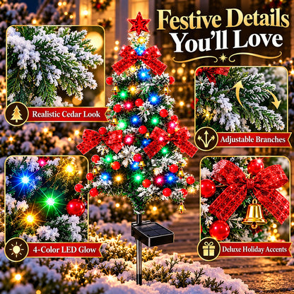 50% OFF 🔥 Solar Cedar Christmas Tree Lights | Festive Outdoor Holiday Decor