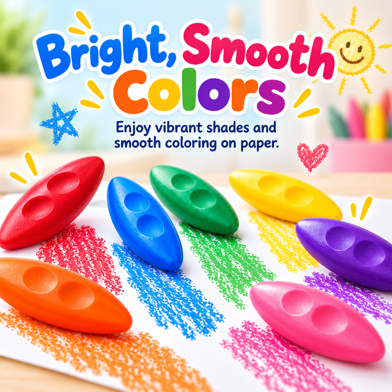 🎨 Easy-Grip Washable Peanut Crayons for Kids – 12/24/36 Colors