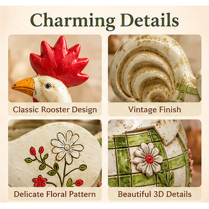 🐓 Rustic Farmhouse Rooster Cutlery Holder