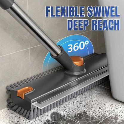 3-in-1 Adjustable Floor Scrub Brush – 360° Rotating Cleaning Tool