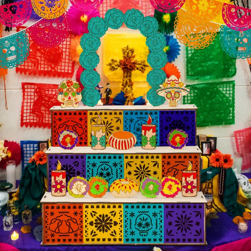Día de los Muertos 3-Tier Ofrenda Altar — DIY Wooden Display