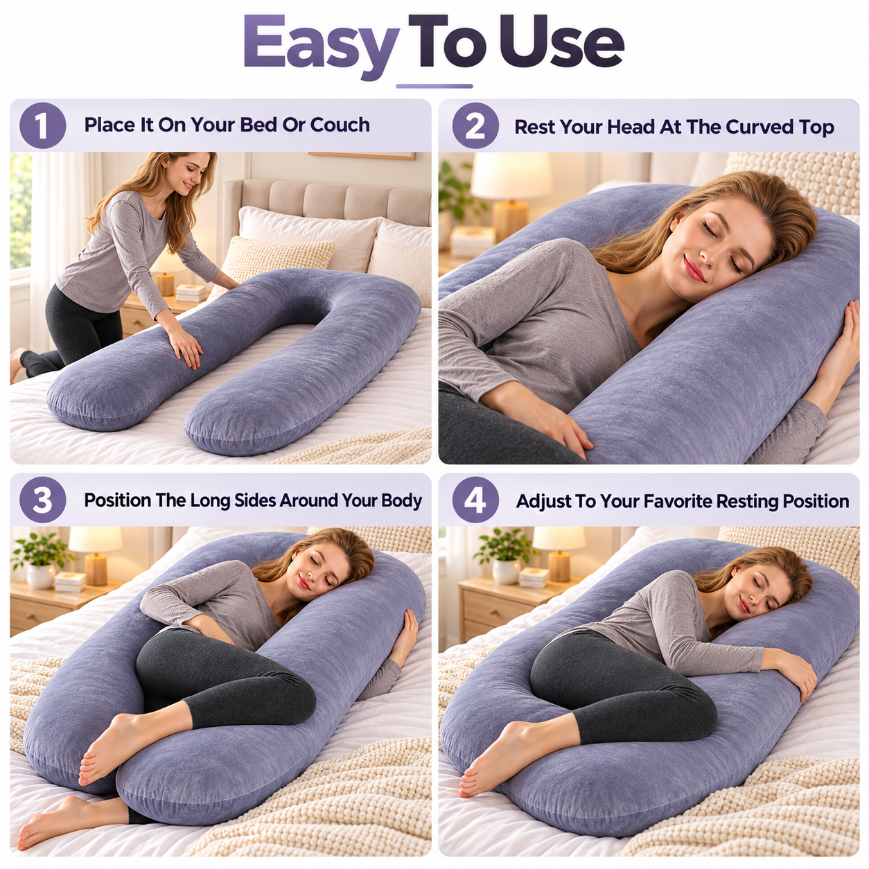 How to use a U-shaped full body pillow