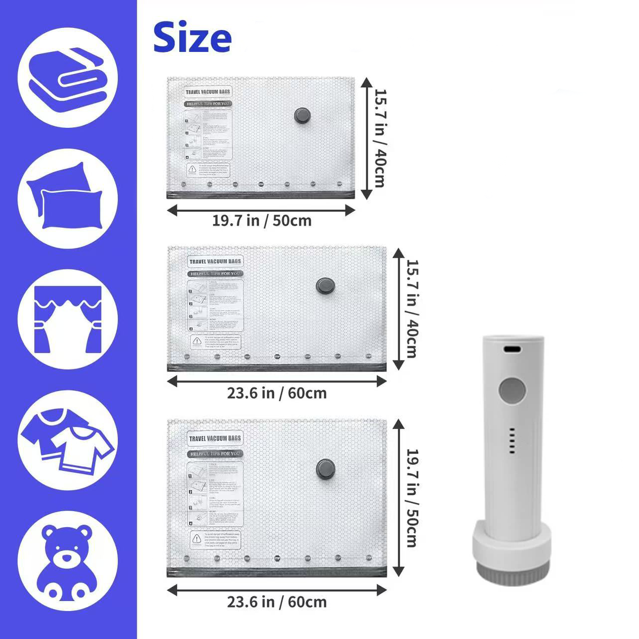 🔥Cordless Travel Vacuum Storage Compression Bag Set