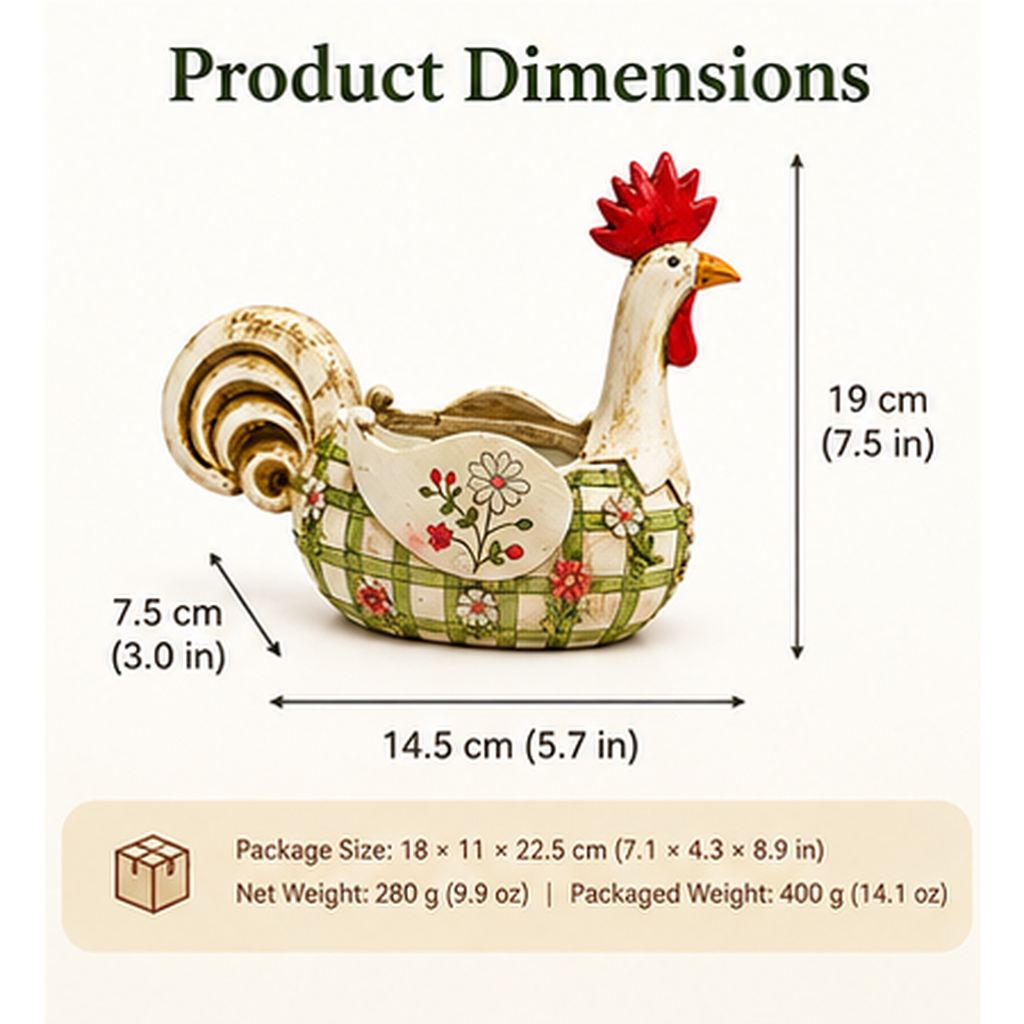 🐓 Rustic Farmhouse Rooster Cutlery Holder