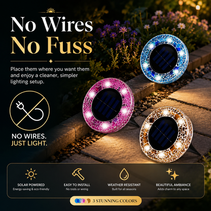 ✨Solar Outdoor Mosaic Disk Lights