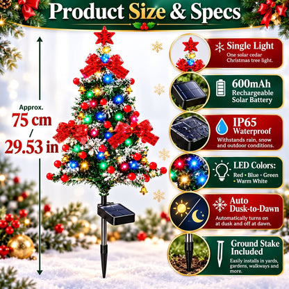 50% OFF 🔥 Solar Cedar Christmas Tree Lights | Festive Outdoor Holiday Decor