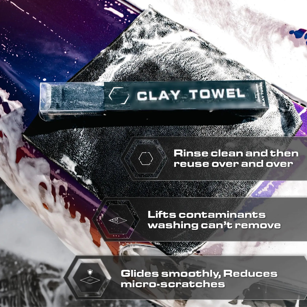Clay Towel - 12"x12" Brushed Microfiber