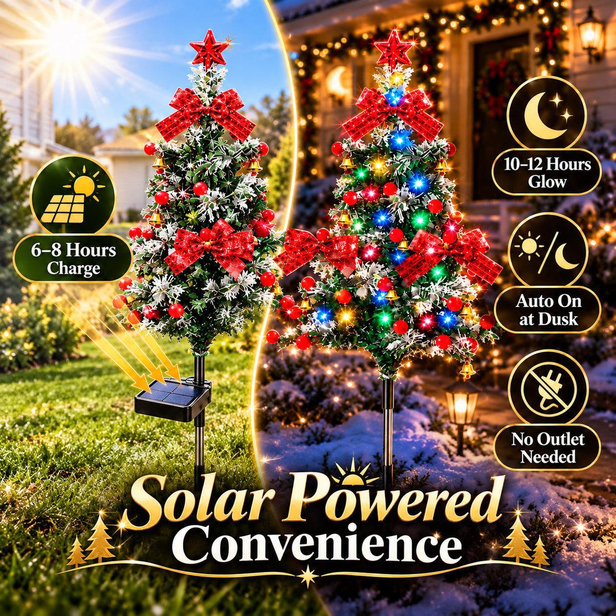 50% OFF 🔥 Solar Cedar Christmas Tree Lights | Festive Outdoor Holiday Decor