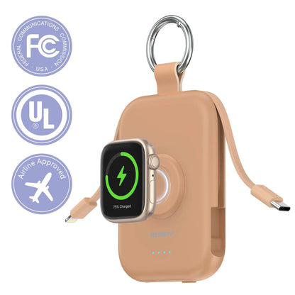 ⚡Hot Sales 49% OFF🔥5000mAh Portable Charger Power Bank with Built-in Cables Travel Keychain Battery Pack