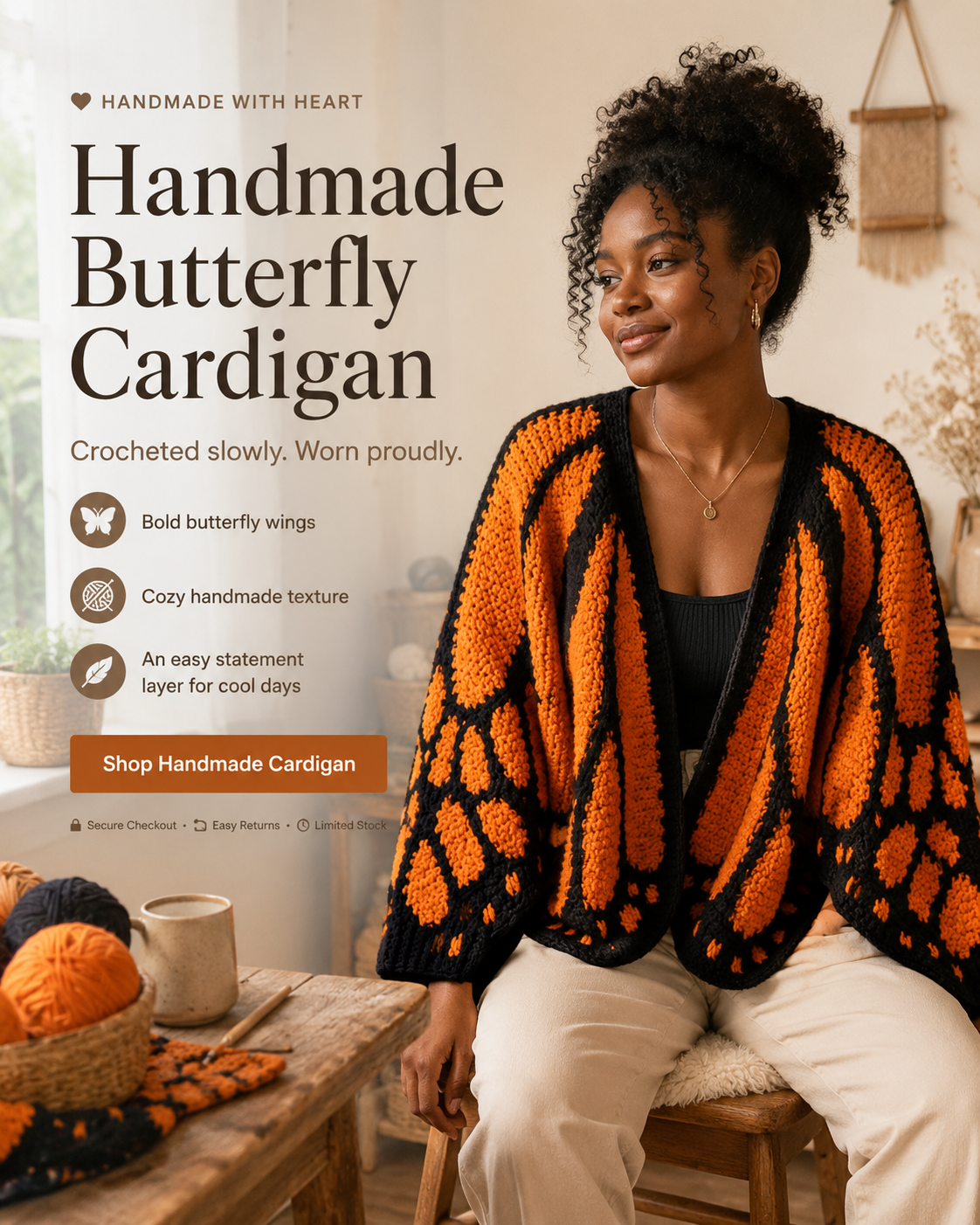 🦋Handmade Butterfly Cardigan