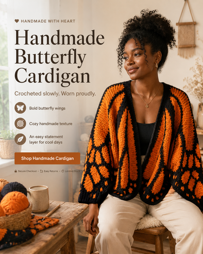 🦋Handmade Butterfly Cardigan