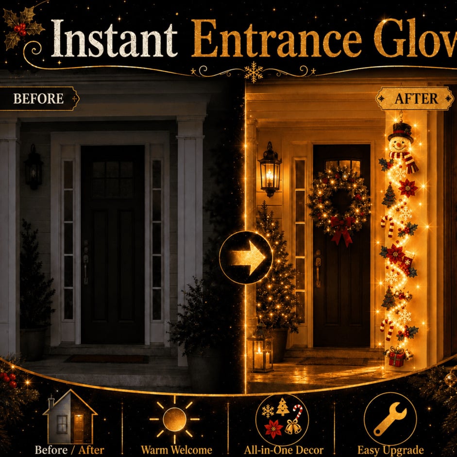 Christmas doorway - before and after