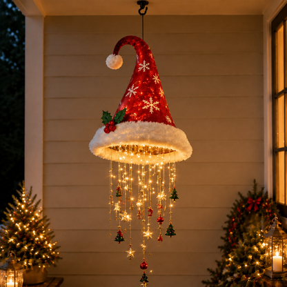 🔥Christmas Sale 49%🎄Lighted Santa Hat Hanging Chandelier