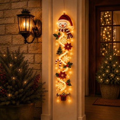 Snowman - glowing Christmas door hanger