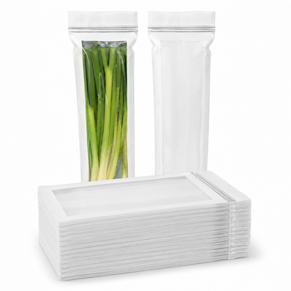 🥬 50/100PCS Reusable Fresh-Keeping Produce Bags, Double-Zip Seal Freshness Bags for Kitchen