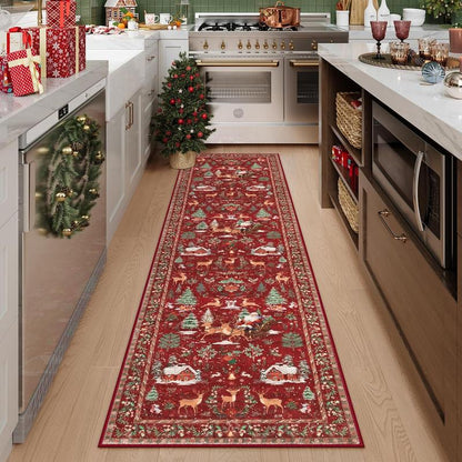 🎄Christmas Sale 49% OFF🎄Christmas Deer Santa Long Rug
