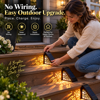 🔥Hot Sale 49% OFF🎄Solar Rose Pattern Outdoor Step Lights