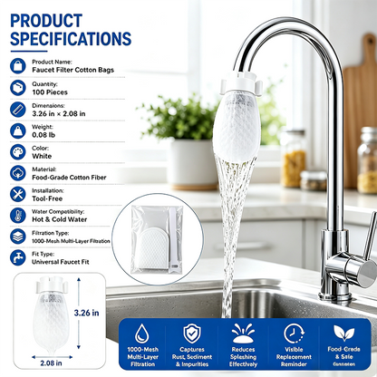 🔥Hot Sale 50% OFF🔥[Fits Faucets < 1'] 50 cotton filter bags, Multi-scene Filter 🚰