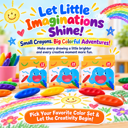 🎨 Easy-Grip Washable Peanut Crayons for Kids – 12/24/36 Colors