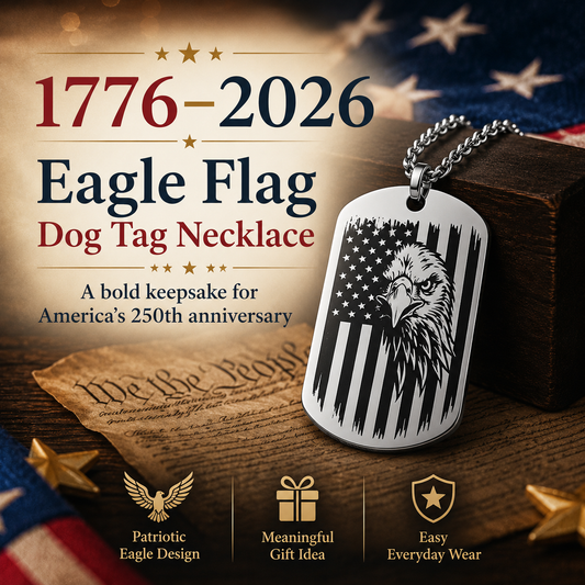 🔥Hot Sale 50% OFF🔥1776–2026 Eagle Dog Tag Necklace