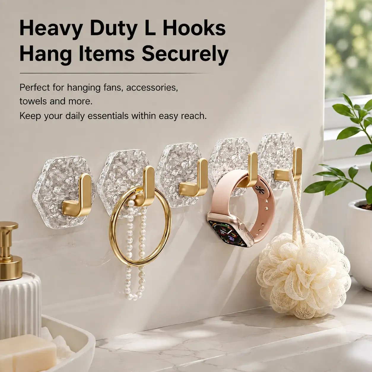 🔥Buy More Save More🔥Heavy-Duty Plastic Self-Adhesive Hexagonal Ripple Hooks, 10/20-Pack