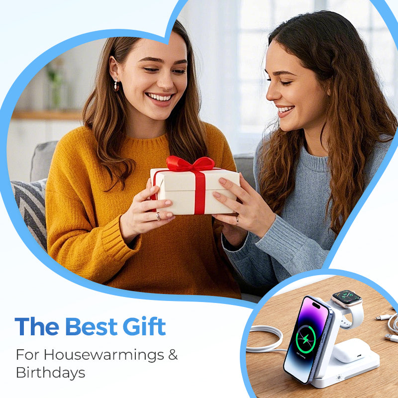 ⚡ 3-in-1 Foldable Wireless Charging Station for iPhone, Apple Watch & AirPods