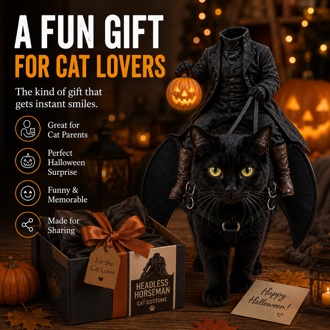 🔥Hot Sale 49% OFF💀Headless Horseman Cat Costume