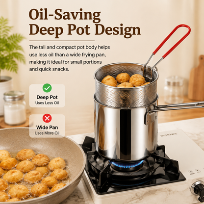 🔥Last Day 49% OFF 🔥3Pcs Stainless Steel Deep Fryer Set🍟