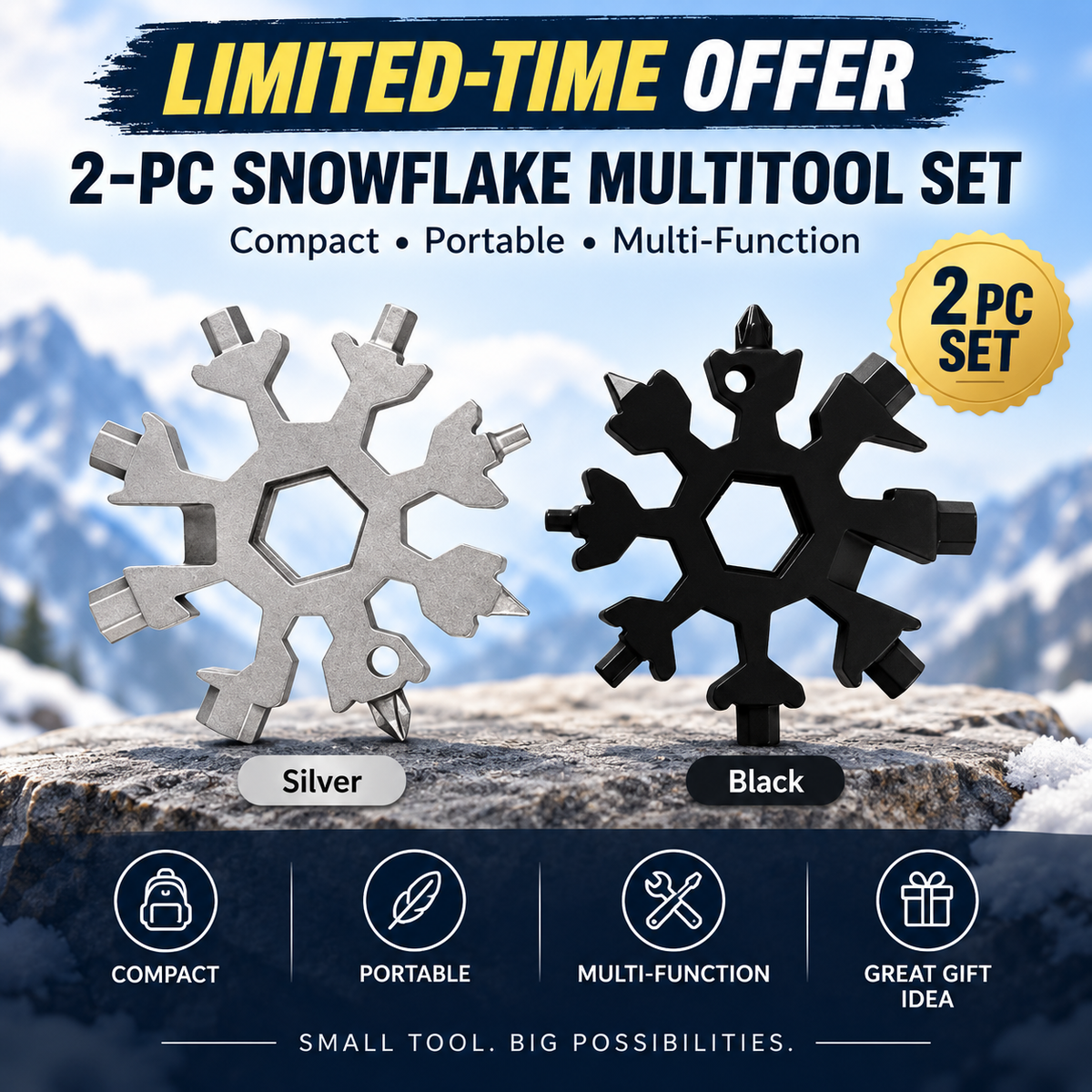 🔥 LIMITED-TIME 50% OFF — 18-in-1 Snowflake Multi-Tool ❄️🔧