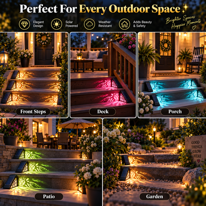 🔥Hot Sale 49% OFF🎄Solar Rose Pattern Outdoor Step Lights
