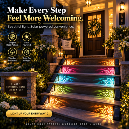 🔥Hot Sale 49% OFF🎄Solar Rose Pattern Outdoor Step Lights
