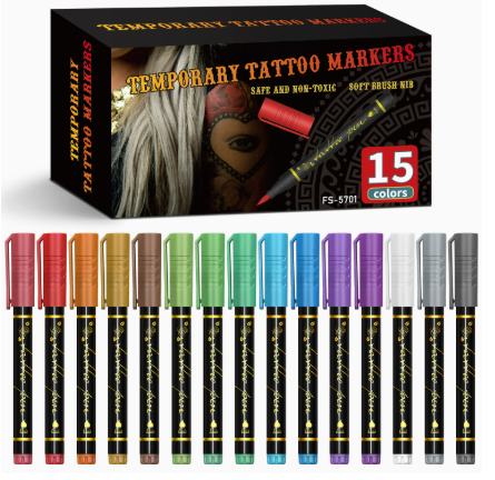 🔥Hot Sale 50% OFF-🌈🎨 Temporary Tattoo Markers Set