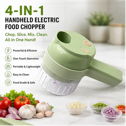 🔥2026 HOT SALE-4-in-1 Handheld Electric Food Chopper & Slicer