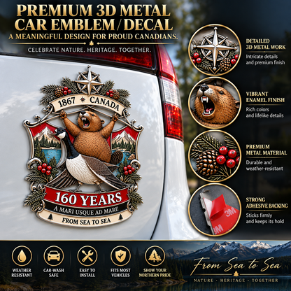 🍁Canada 160th Anniversary “A Mari Usque Ad Mare” Tribute Metal Car Emblem